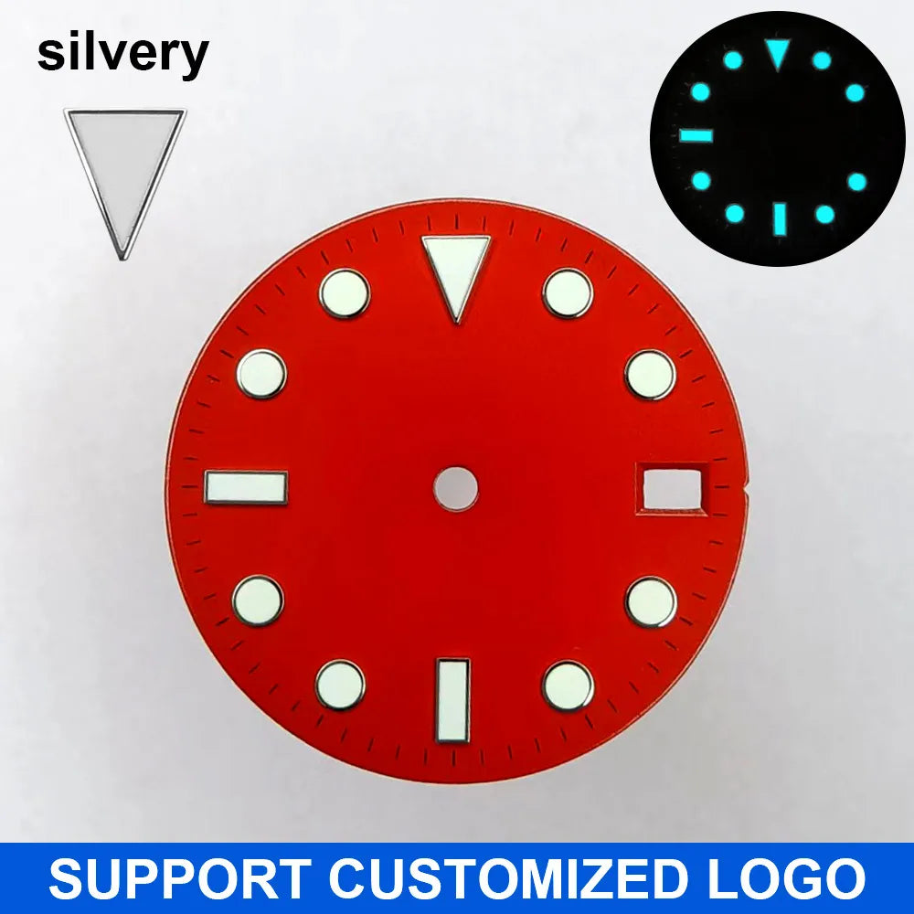 28.5mm diameter dial suitable for NH-34/35/36 movements GMT Luminous dial customization LOGO/name DIY dial watch parts