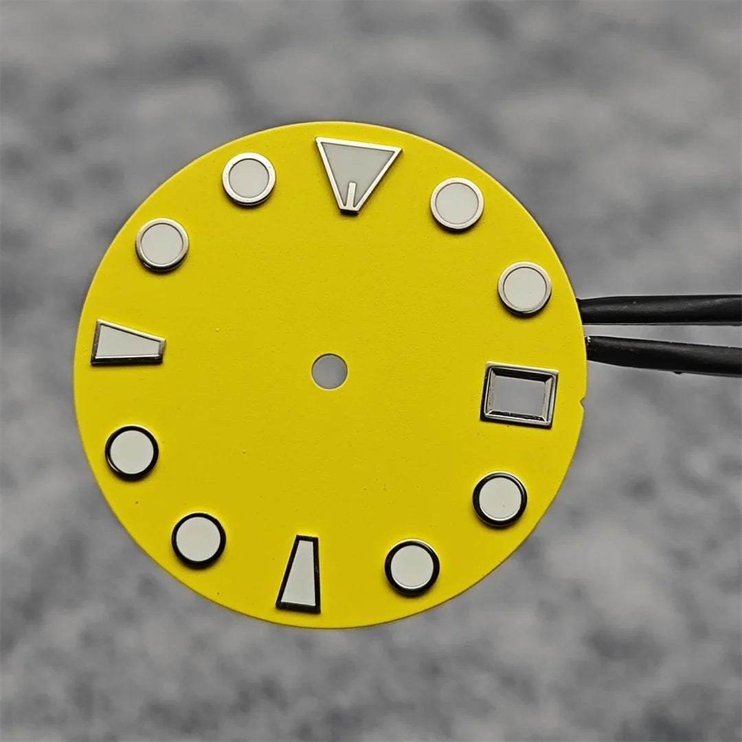 28.5MM New NH35 Dial Green Luminous Watch Face Matte Texture Dial for NH35/ NH36 Mechanical Movement Watch Accessories Repair Parts