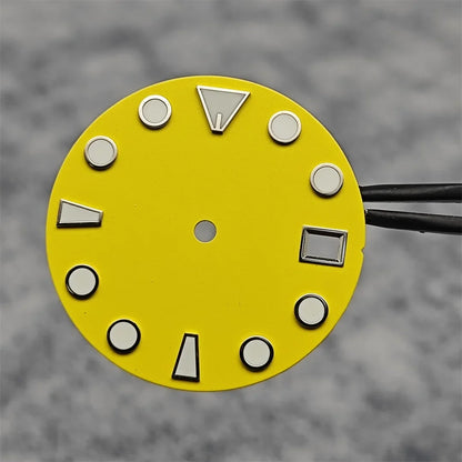 28.5MM New NH35 Dial Green Luminous Watch Face Matte Texture Dial for NH35/ NH36 Mechanical Movement Watch Accessories Repair Parts