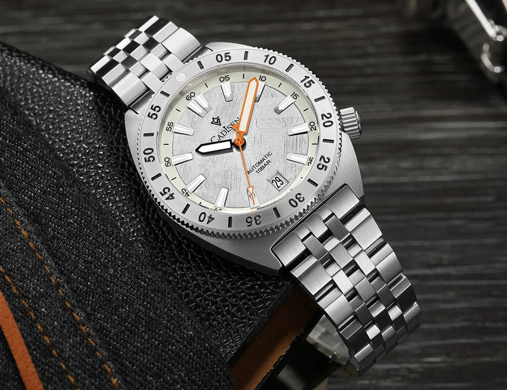 Cadisen C8231 Diver Watch Meteorite Dial 38.5MM 10Bar Miyota 8215 Automatic AR Sapphire