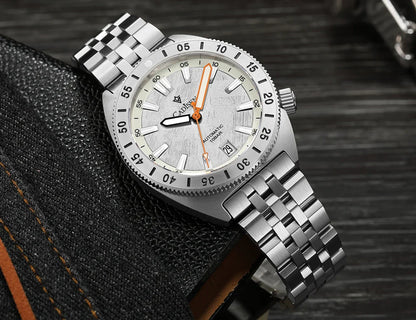 Cadisen C8231 Diver Watch Meteorite Dial 38.5MM 10Bar Miyota 8215 Automatic AR Sapphire