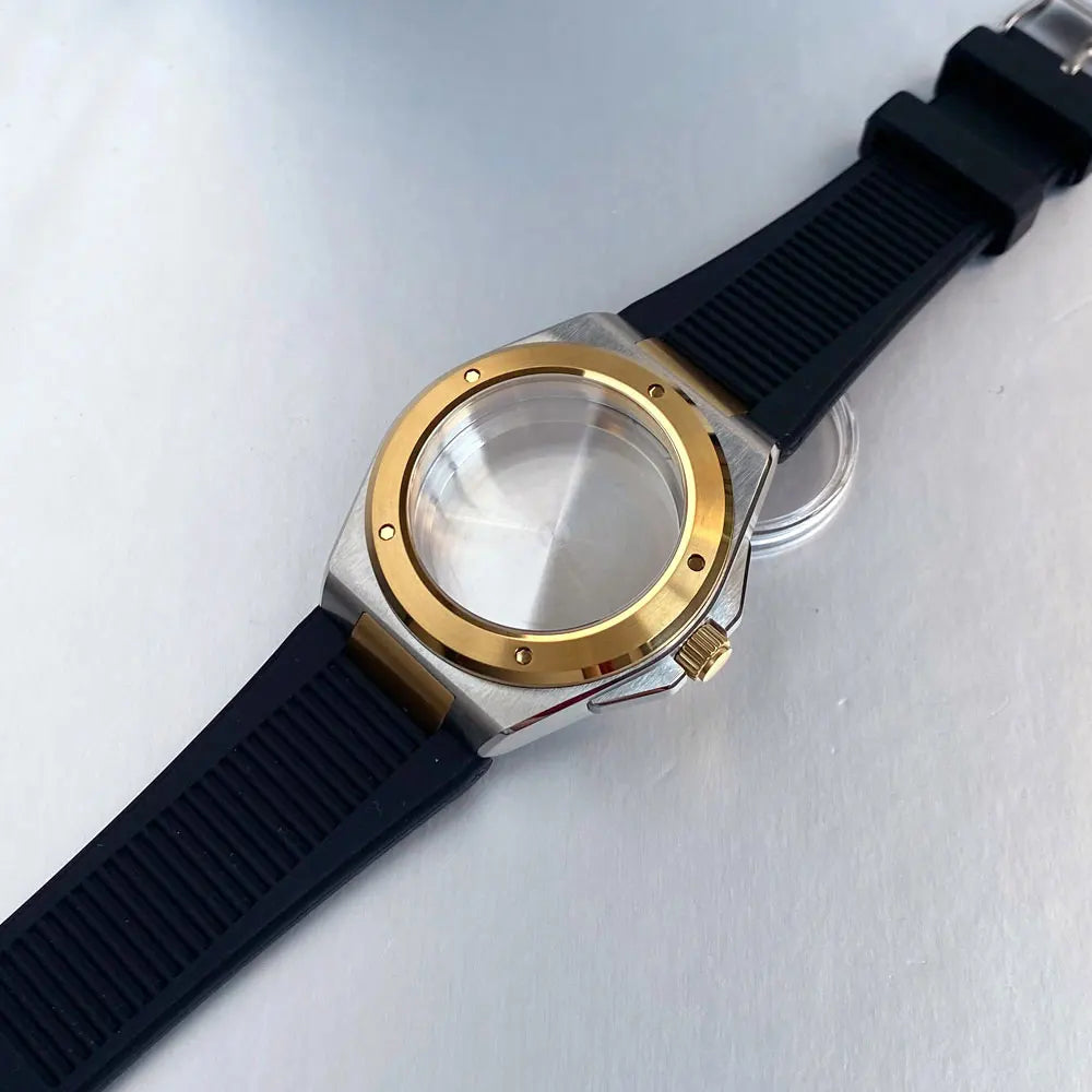 Engineer Watch Case 20ATM Waterproof 40mm Two Tone Gold Sapphire Glass Fit NH35 NH36 NH34 Movement pt5000 eta2824