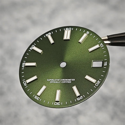 NH35 Watch Dial 28.5mm Log Modified Dial BGW9 Blue Green Luminous Watch Face Modified Watch Accessories for NH35 NH36 movements