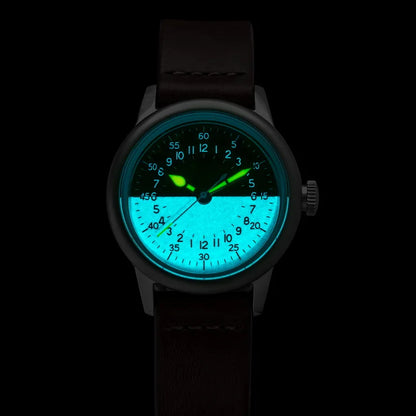 THORN SHY041 NH34 GMT Automatic Watch 36MM Pilot 15Bar Waterproof Half Luminous Dial Sapphire