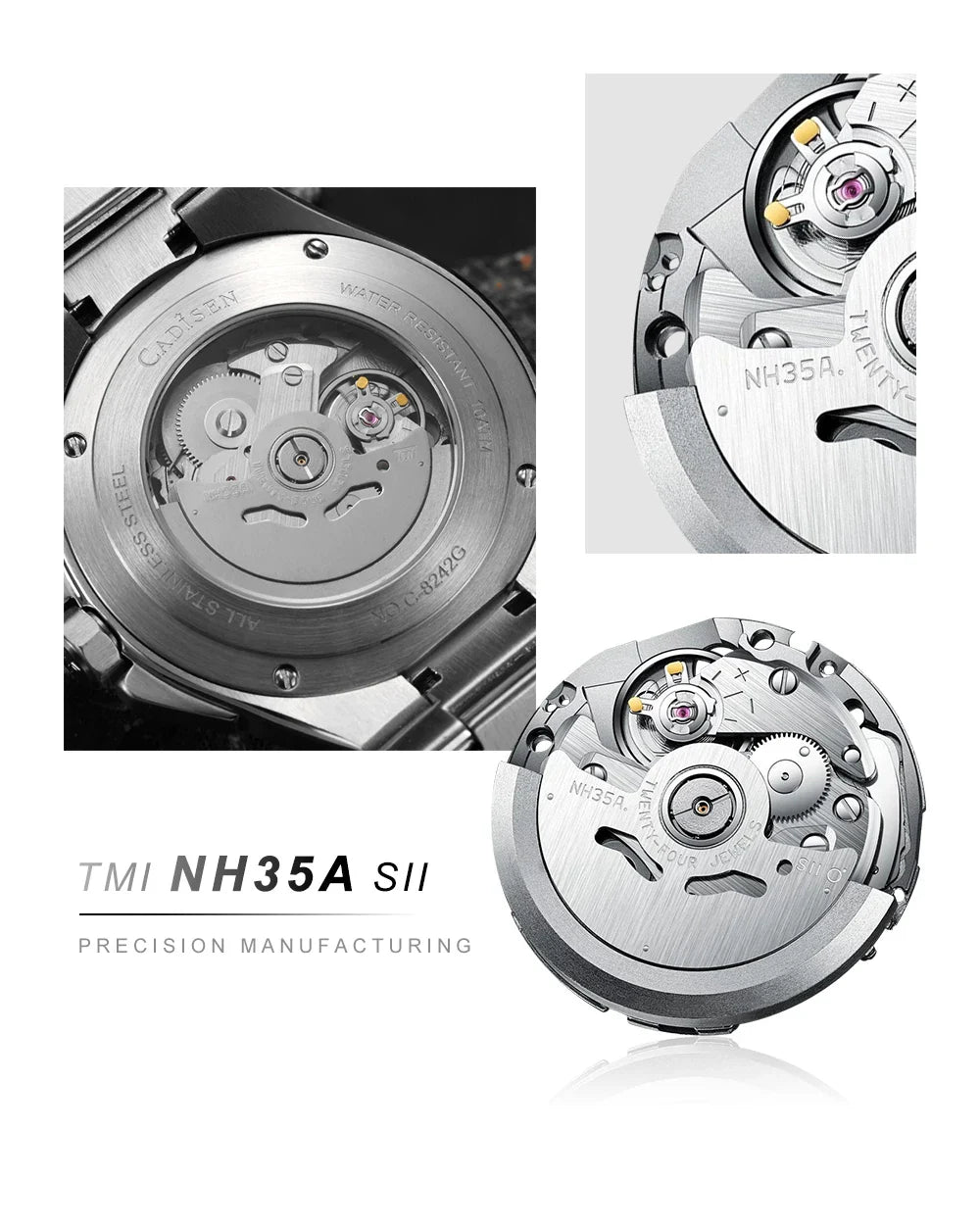 CADISEN Dress Watch C8242 40MM AR Sapphire Seiko NH35 Movt Royal Oak Mod