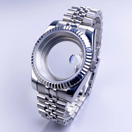36mm/39mm NH35 Case Stainless Steel Sapphire Crystal Waterproof Fluted Case For NH35 NH36 Movement 28.5mm Dial NH35 Watch Case