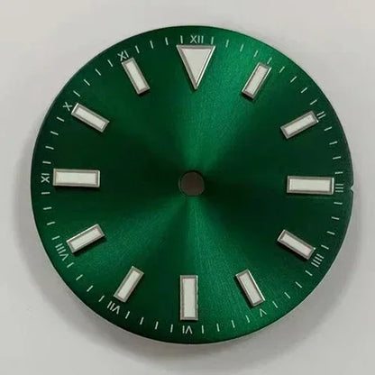 28.5mm Sunray Watch Dial Stripe Nails Green Luminous Font Modified Watch Accessories Suitable for NH35/8215/2836 Movement