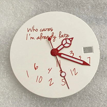New Log Modified Watch Face 28.5mm DIY Watch Dial Fits NH35/4R36 Movement Who Cares Lt's Already Late Watch Accessories