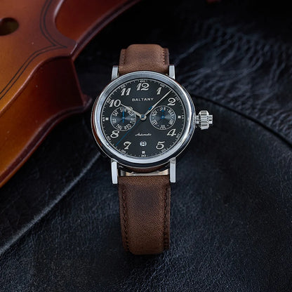 Baltany Pilot Watch Men S6048 9122 Automatic Watch Hardening Process Vickers 500HV Waterproof Luxary Mechanical Wristwatch Man