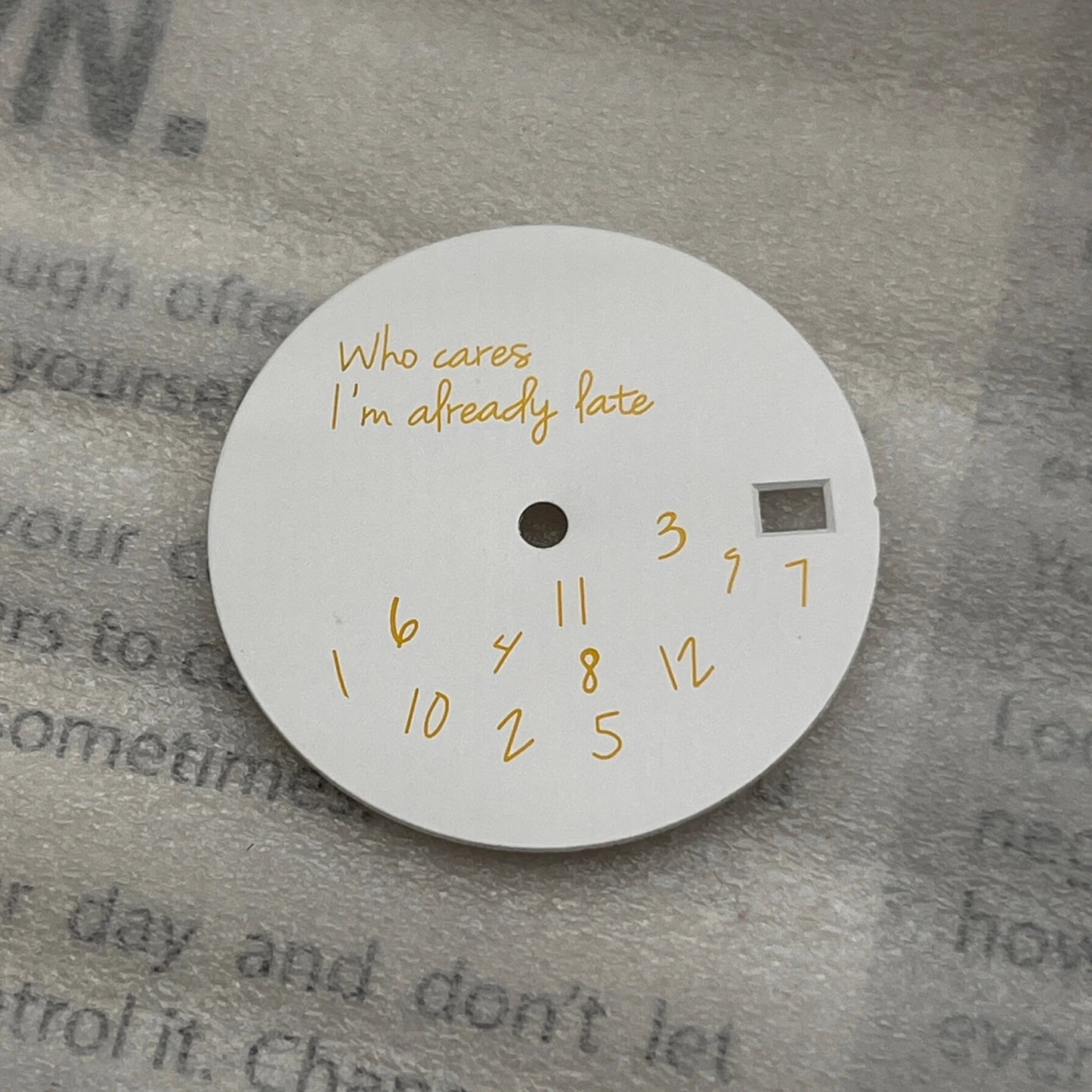 New Log Modified Watch Face 28.5mm DIY Watch Dial Fits NH35/4R36 Movement Who Cares Lt's Already Late Watch Accessories