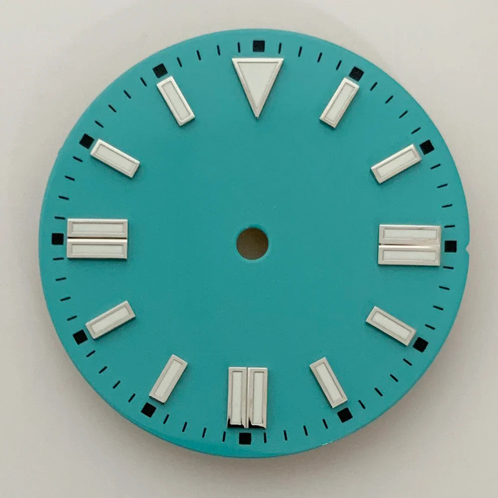 28.5mm Watch Dial Colorful Enameled Surface with Green Luminous Watch Faces for NH35/ ETA2836/ 8215 Mechanical Movement