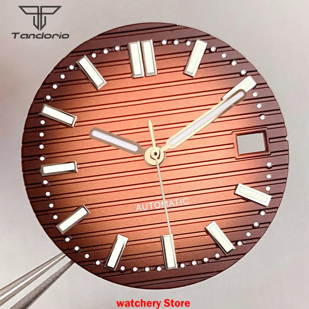 40mm Rose Gold Watch Case Bracelet Fit NH35 NH36 Automatic Movement Watch Parts For Nautilus Style Stainless Steel Bracelet