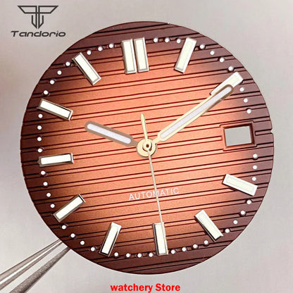 40mm Rose Gold Watch Case Bracelet Fit NH35 NH36 Automatic Movement Watch Parts For Nautilus Style Stainless Steel Bracelet