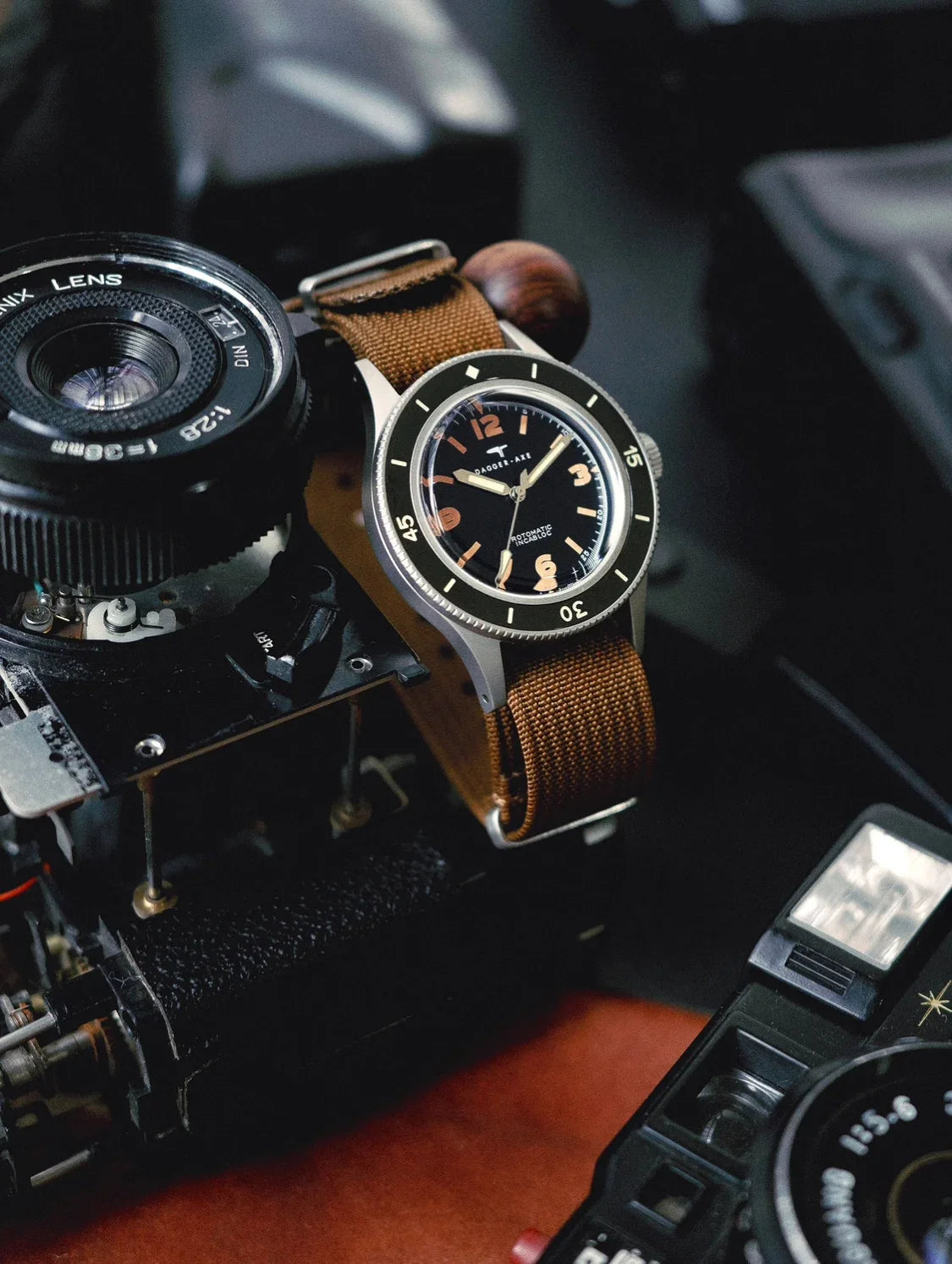 DAGGER-AXE 50 Fathoms Watch NH35 Movt  K9 Mineral Crystal TR900 C3 Luminous 20bar diver 40MM