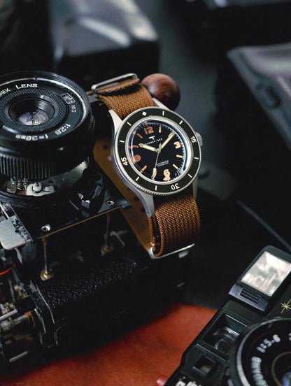 DAGGER-AXE 50 Fathoms Watch NH35 Movt  K9 Mineral Crystal TR900 C3 Luminous 20bar diver 40MM