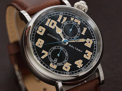 Customizable Baltany 41mm Polit Watch Man S6047 5ATM AR Sapphire Homage A-7 1935 Avigation Miyota 9122 Automatic Swiss Lume