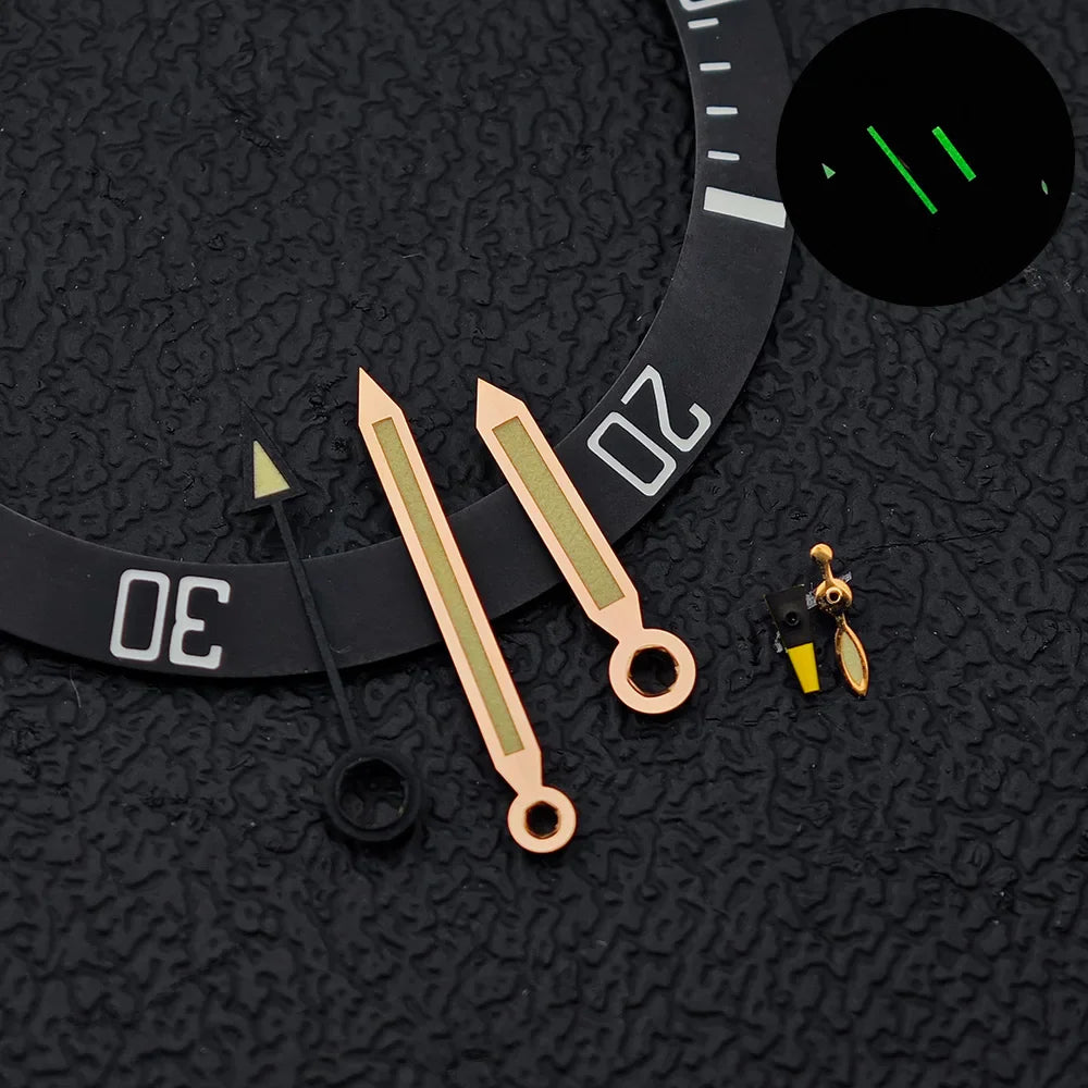 33.9/36.5mm Diameter Green Luminous Sterile Dial for Seagull GMT ST2557/ST2555 Movement with Single Calendar,Custom DIY logo