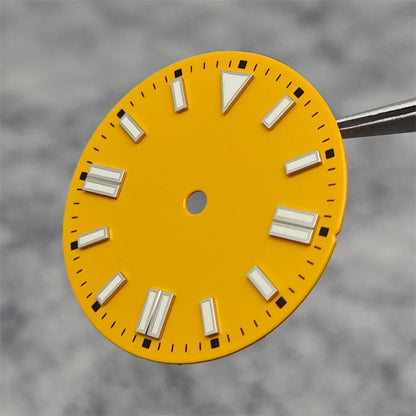 28.5mm Watch Dial Colorful Enameled Surface with Green Luminous Watch Faces for NH35/ ETA2836/ 8215 Mechanical Movement