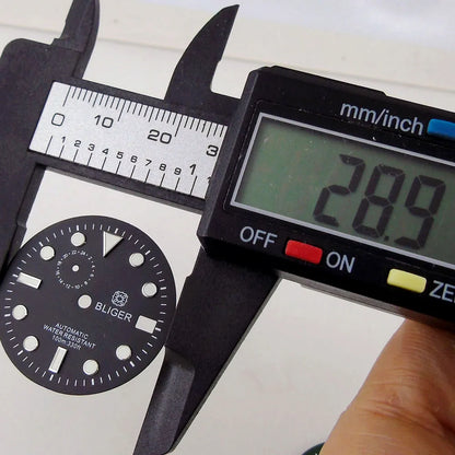 29mm Black Watch Dial Face for NH37A Movement Watch Mod Mechanical Wristwatch Part