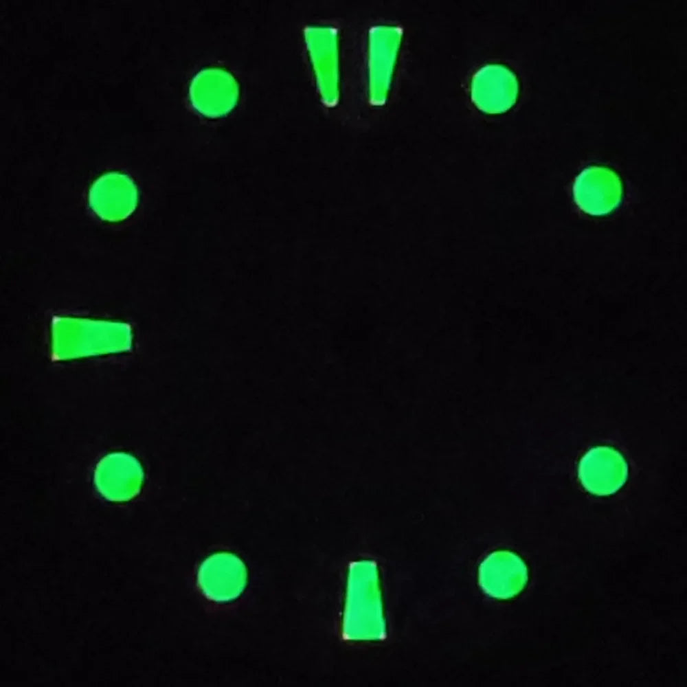28.5mm Watch Dial Black Blue Gradient Dual Calendar Date Watch Faces with Green Luminous Watch Accessories for NH36 Movement