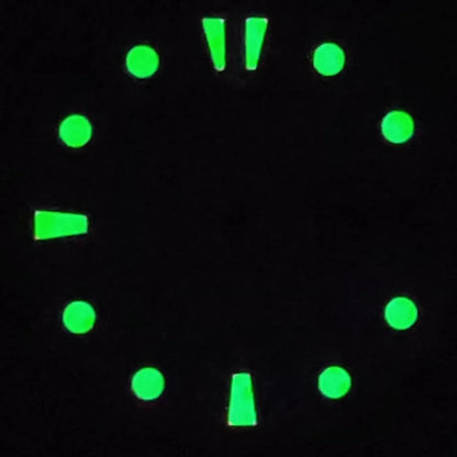 28.5mm Watch Dial Black Blue Gradient Dual Calendar Date Watch Faces with Green Luminous Watch Accessories for NH36 Movement