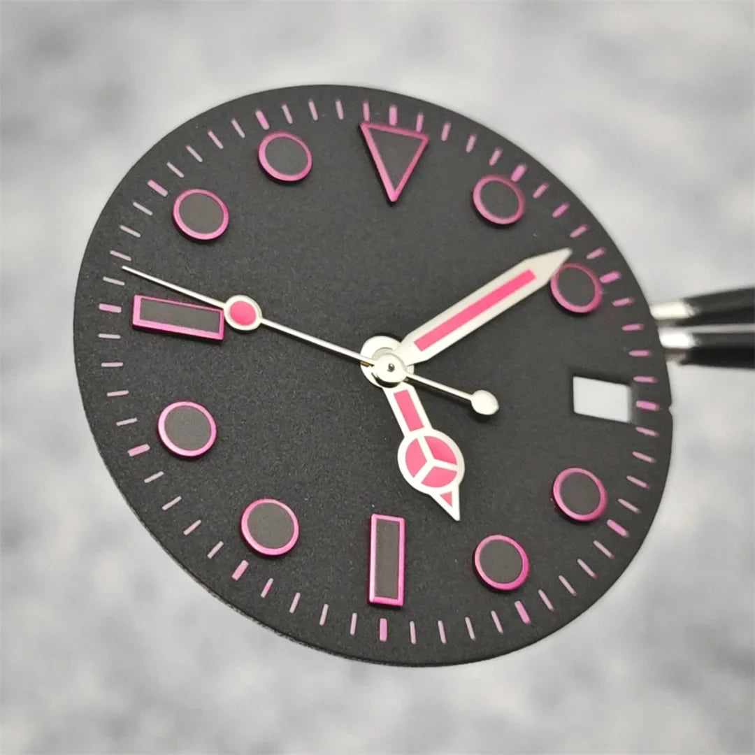 28.5mm NH34 Watch Dial + 4 Pointer Set GMT Mechanical Accessories SUB Watch Dial Modification Parts for NH34 and NH35 Movements