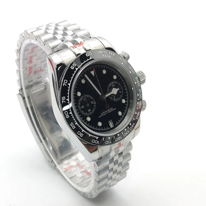 Sterile Chronograph Watch Customizable VK64 Quartz 40mm Panda Sapphire 39MM 5BAR