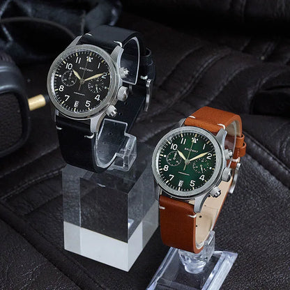 Customizable watch Baltany Military Chronograph watch S5057 Retro Quartz VK64 10ATM  Swiss Lume AR Sapphire