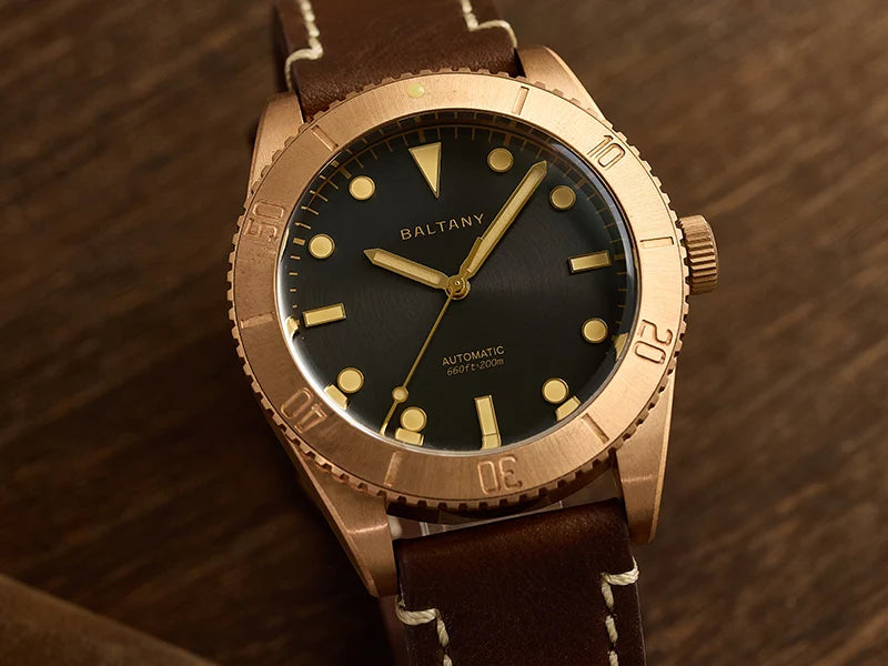 Baltany 44MM Bronze Diving Watch Man S3016 Luxury Sports Watch Super Luminous 20ATM Waterproof NH38 Automatic Mechanical Watches