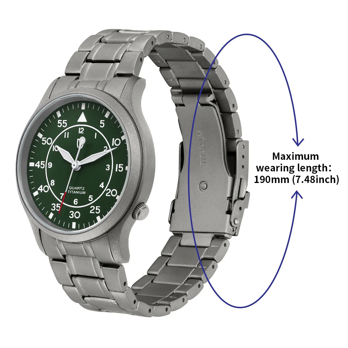 20mm Full Titanium Bands for Watch with Titanium Clasp  Bracelet