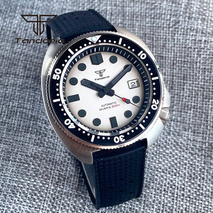 Tandorio Captain NH35A 44mm 200m Diving watch Sapphire Brushed Ceramic TD237