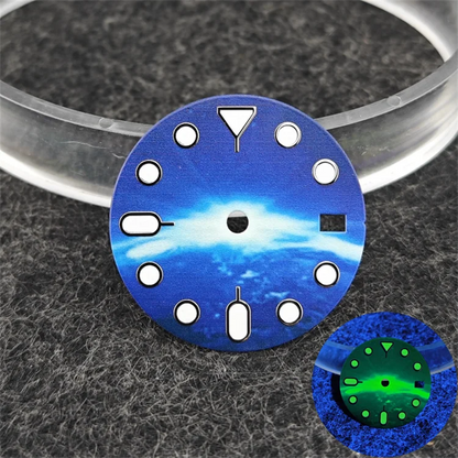 NH35 Watch dial starry sky lunar star Watch faces with Green Luminous Conversion Watch Accessories for NH35 / NH34 Movement