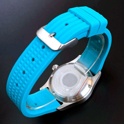 Tandorio Pilot watch 36mm TD105M Blue Red Multicolor Dial  NH35A Automatic 200M WR Luminous Sapphire