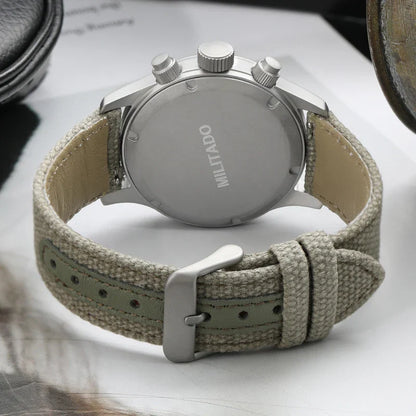 Militado ML1868KF Chronograph Watch  VK67 Quartz 10Bar 39MM Multifunction Military Watch BGW 9 Lume