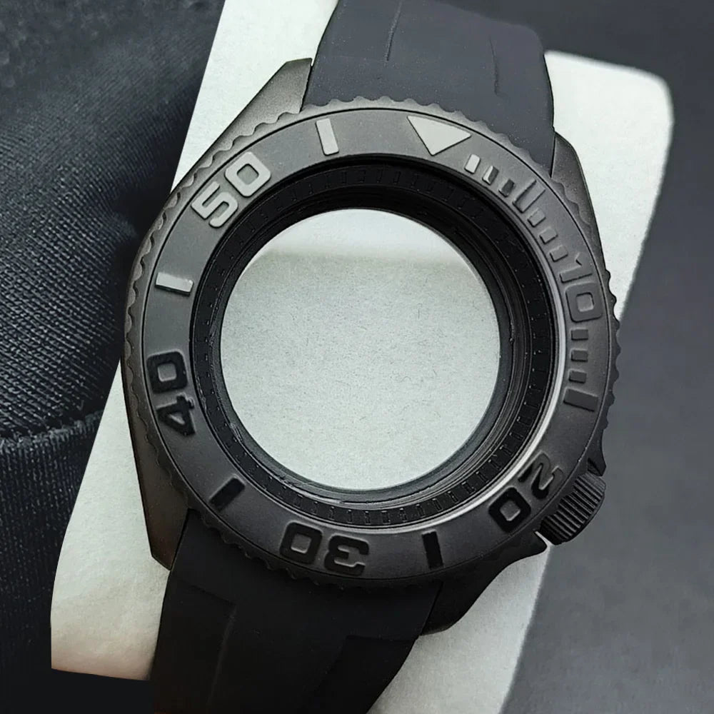 NH35 Case 42mm High-quality Yacht Master Steel Black Case NH35 NH36 Movement Case Watch Accessories Sapphire Glass 22mm Band