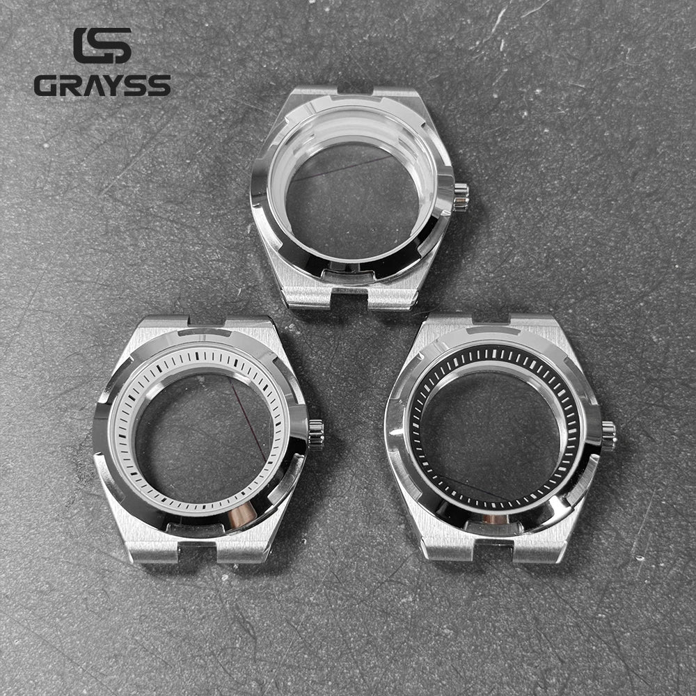 Fit Overseas Serieswatch case 41mm NH34 NH35 NH36 NH70 NH72 Movement elegant Men's Watch Part Mod for 28.5mm dial