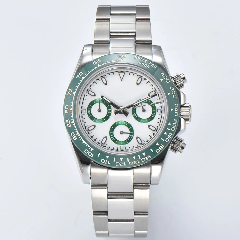 Nologo Daytona VK63 Quartz Watch Sapphire Glass 3ATM 39MM  Luminous Chronograph