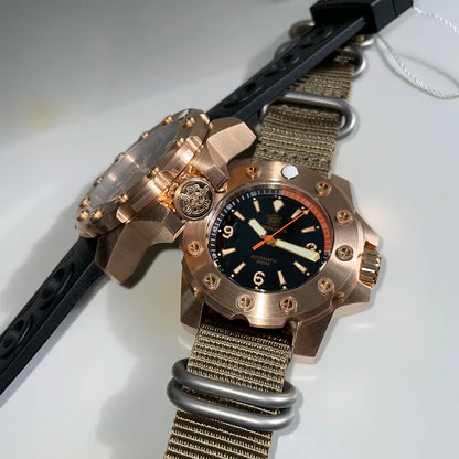 STEELDIVE SD1948S Bronze Diver 44.5mm  C3 Green Luminous 1000M Waterproof Mens NH35  sapphire