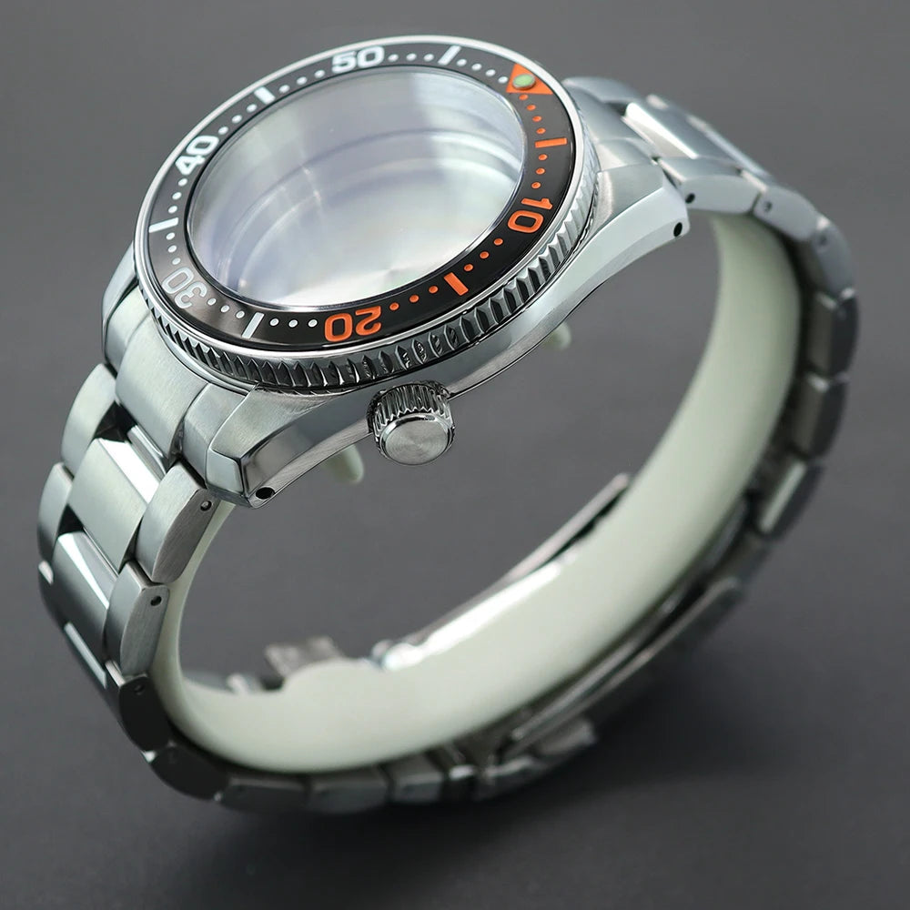 42mm Silvery Men's Watch Cases Bracelet Sapphire Glass For NH35 NH36 NH34 NH38 NH70 Movement NH35 Cases 28.5mm Dial Mod SPB185