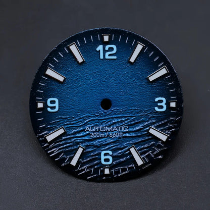 New Style Sea High Quality 28.5mm Diving Watch 3 Or 3.8 Crown Dial Face For Seik Nh35 Movement Skx007 Mods With C3 Bgw9 Luminous