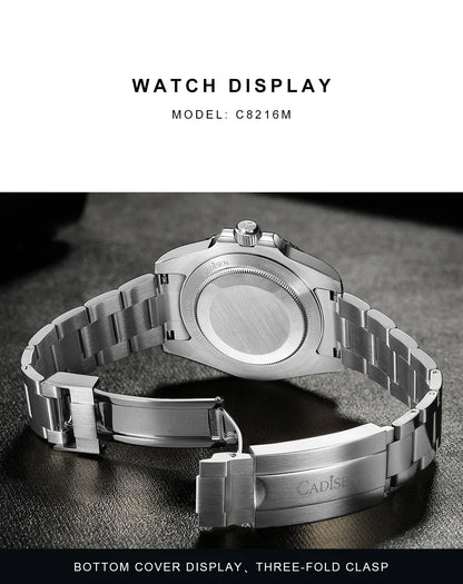 CADISEN C8216 Submariner Diver NH35A Movement AR Sapphire BGW9 Lume 40MM 20Bar