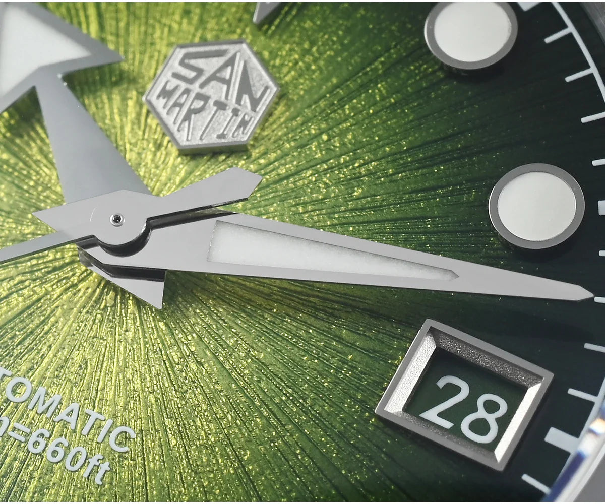 San Martin Diver SN0148G 40mm  Miyota 9015 Automatic Enamel Sunburst Dial 20bar  Ar Sapphire BGW9 Lume