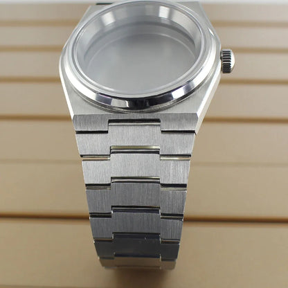 40mm Silver Watch Case Sapphire Crystal Glass For Mod PRX Super Player NH35 NH36 NH38 NH34 NH70 NH72 Movement Solid Bottom Cover