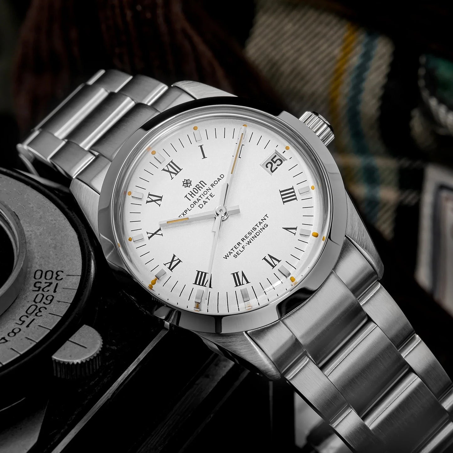 THORN T004 Dress Watcg PT5000 Automatic Domed Sapphire Luminous 10Bar 34MM