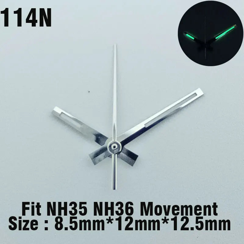 Watch hands NH series 35 36 hands Green glow in the dark hands seconds Watch accessories for NH series 35 36 movement assembly