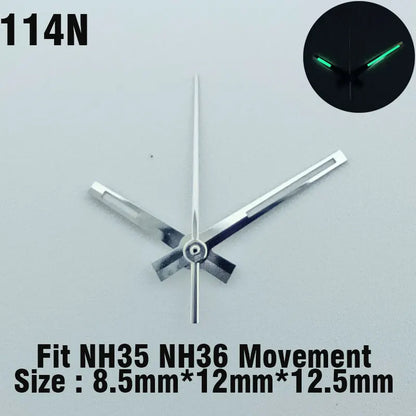 Watch hands NH series 35 36 hands Green glow in the dark hands seconds Watch accessories for NH series 35 36 movement assembly
