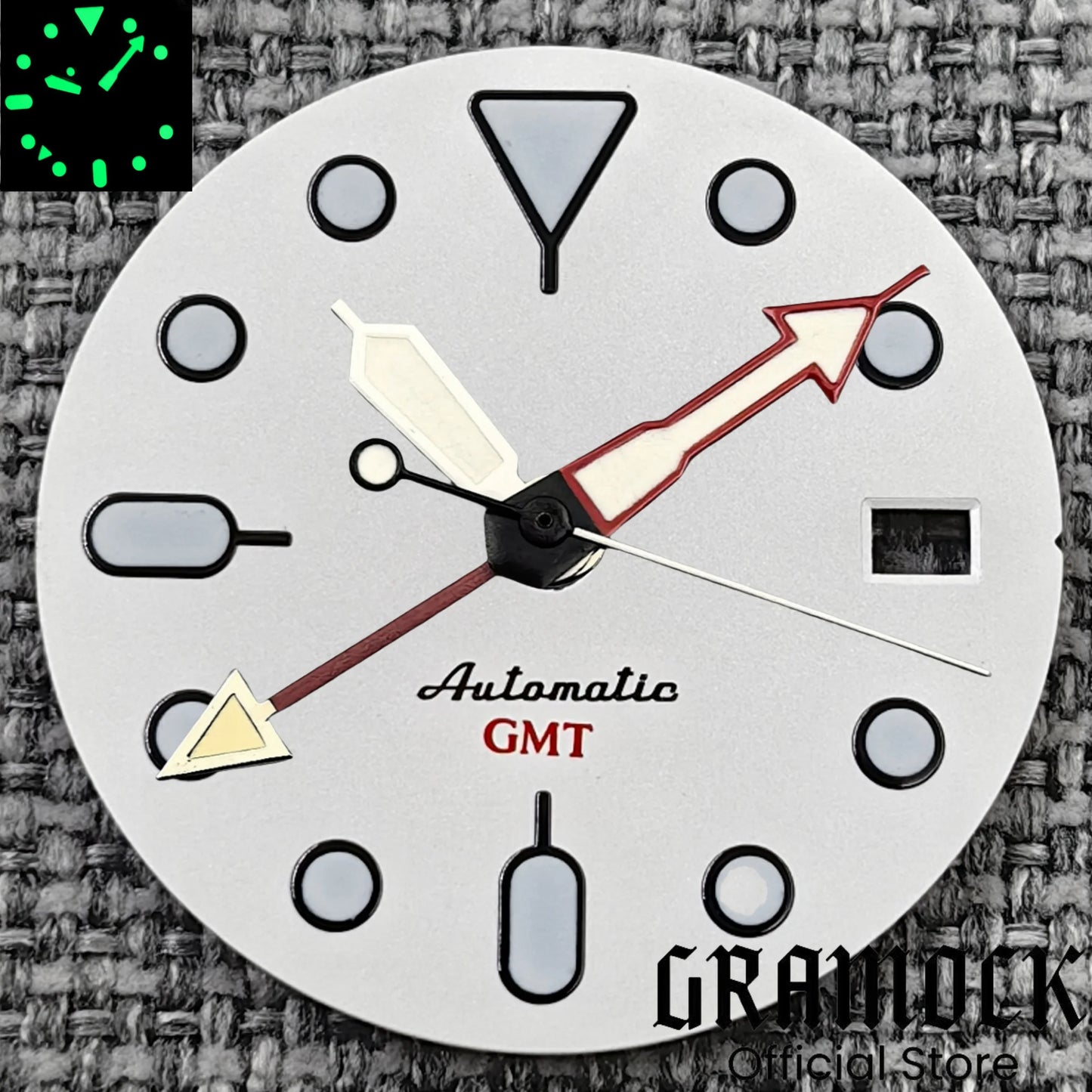 29mm Blue Red Black Orange GMT NH34 White Glossy Dial With Hands C3 Lume Fit NH34 Mechanical Watch Modified Accessories