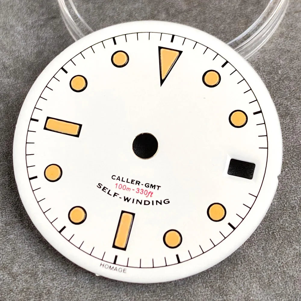 29mm Black White Luminous coating GMT Watch Dial fit NH34 NH34A GMT Automatic Mechanical Men Watch Accessories