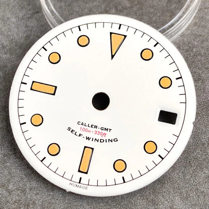 29mm Black White Luminous coating GMT Watch Dial fit NH34 NH34A GMT Automatic Mechanical Men Watch Accessories