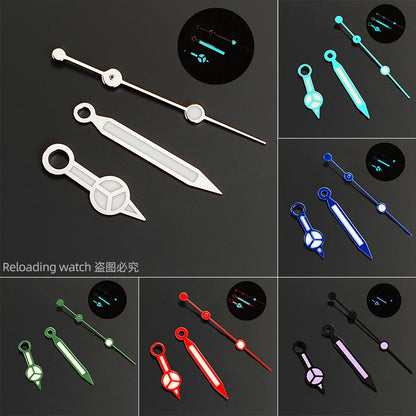 Benze NH35 Hands Silver Rose Gold Watch Hands Blue Green Luminous Red Green Blue Hands For NH35/36/4R/7S Movement Watches Pointers
